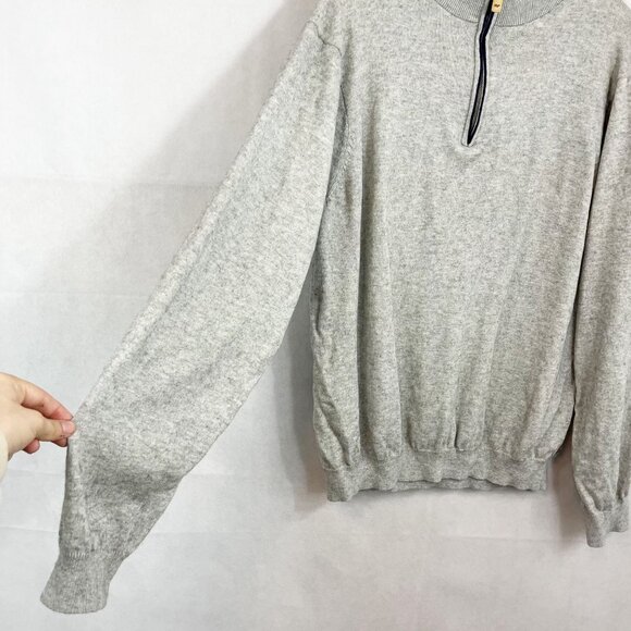 Vineyard Vines Quarter Zip Pullover Sweater Gray Wool Cashmere Men's Size Large - Picture 4 of 7